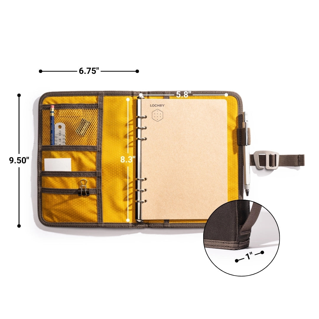LOCHBY A5 6-Ring Field Binder - Brown