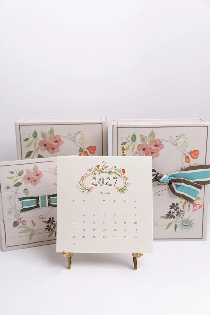 Karen Adams Designs 2027 Classic Desk Calendar - Gold Easel