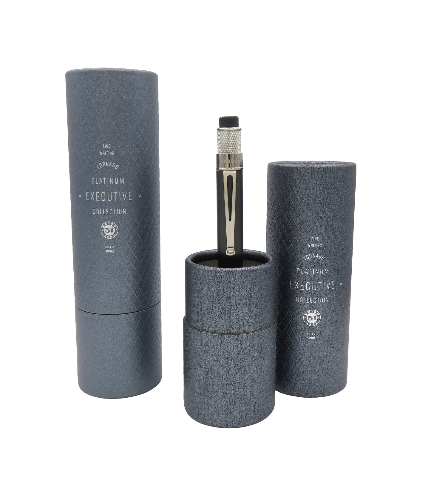 Retro 51 Tornado Platinum Executive Pencil (1.15mm) - Black Nickel Platinum