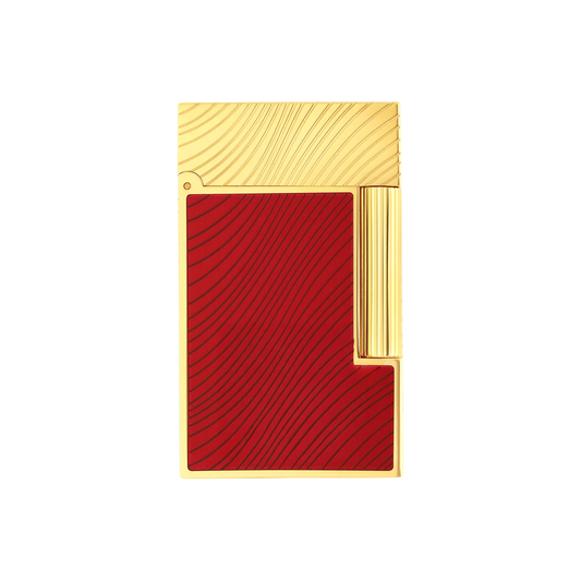 S.T. Dupont Ligne 2 Lighter - Horse Mane Guilloche: Red with Gold
