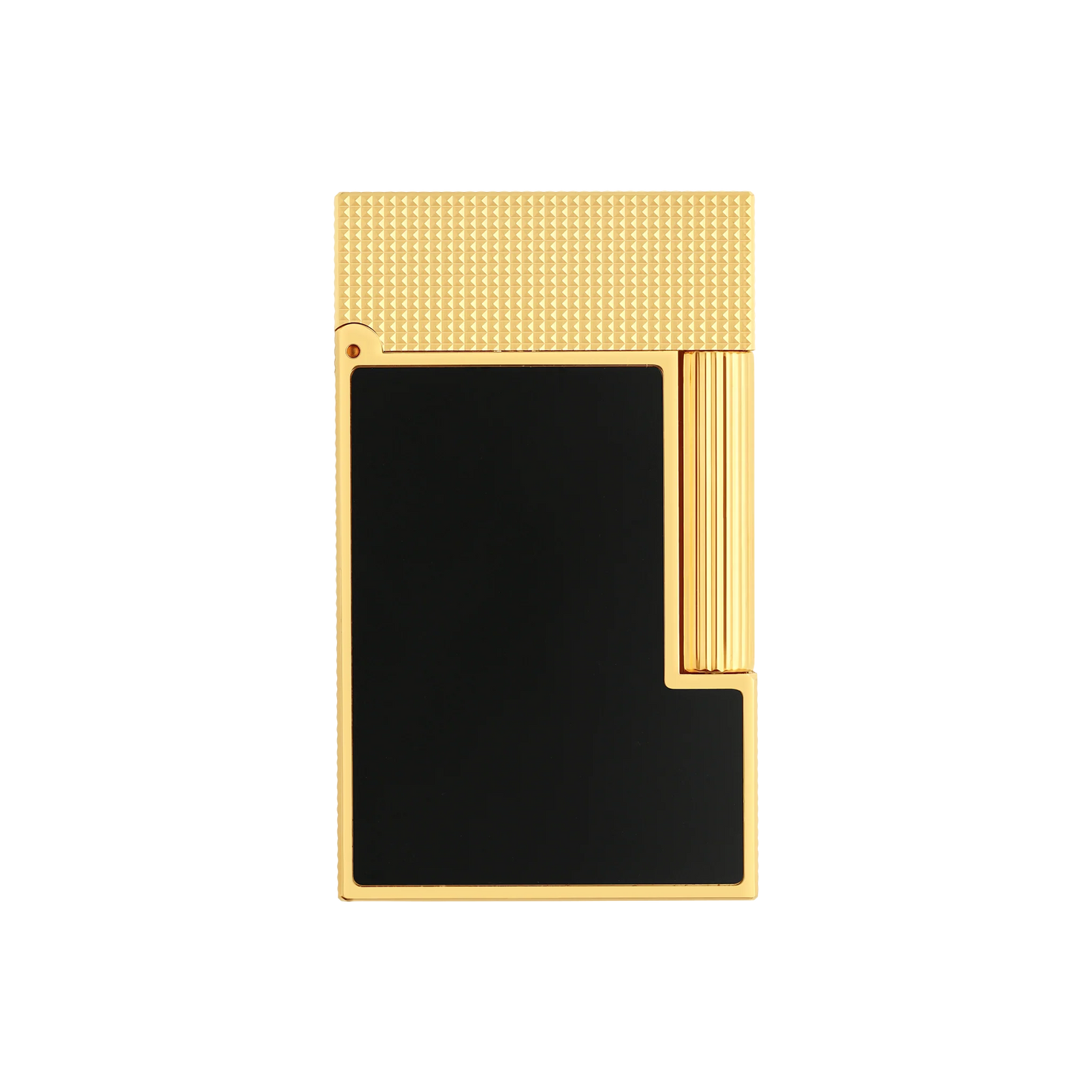 S.T. Dupont Ligne 2 Lighter - Micro Diamond Head: Lacquered Black & Gold (Perfect Ping)