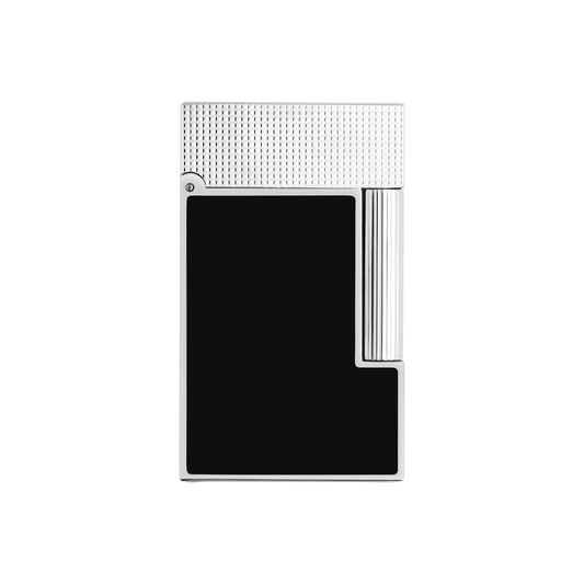 S.T. Dupont Ligne 2 Lighter - Micro Diamond Head: Lacquered Black & Palladium (Perfect Ping)