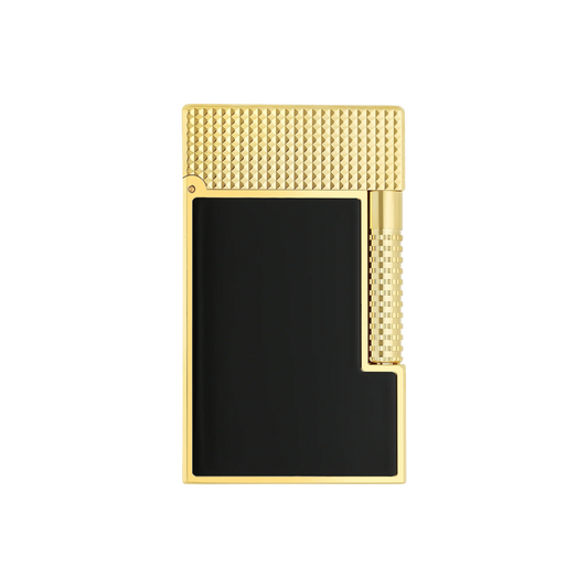 S.T. Dupont Le Grand Lighter - Micro Diamond Head: Black Lacquer with Gold (Perfect Ping)