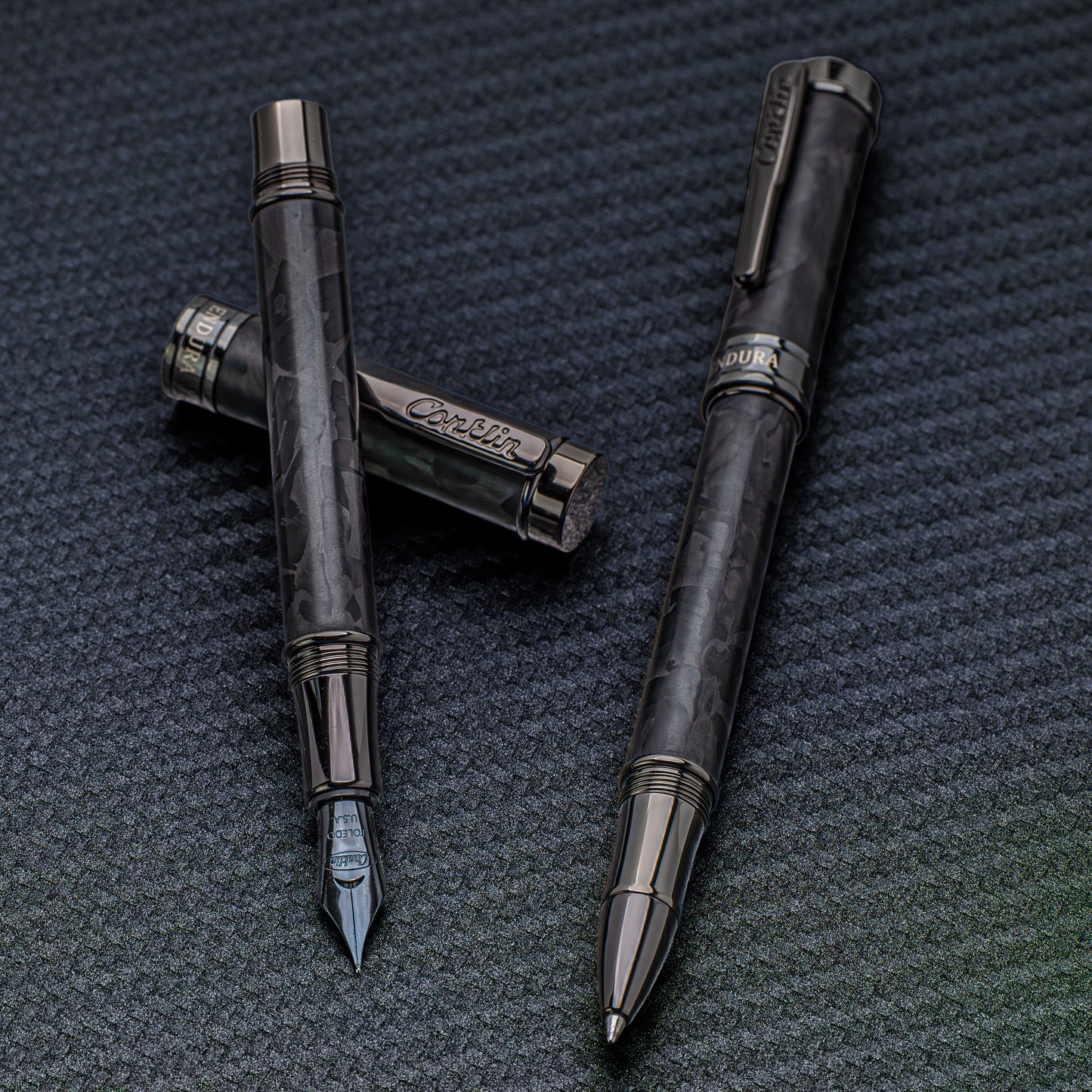 Conklin Endura Fountain Pen - Forged Carbon Fiber with Gunmetal Trim