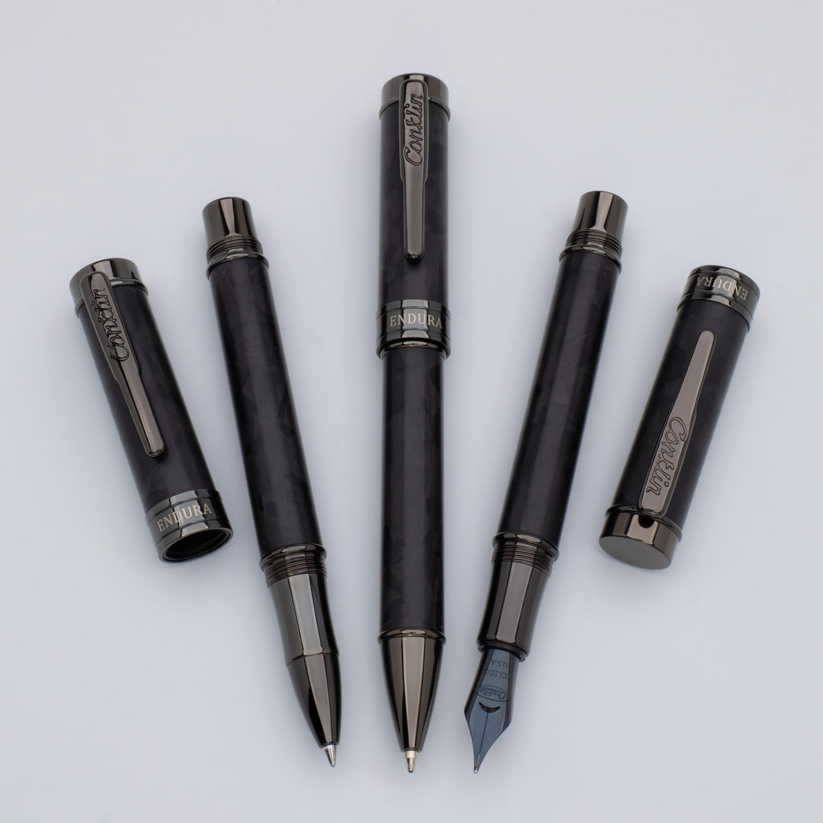 Conklin Endura Rollerball - Forged Carbon Fiber with Gunmetal Trim