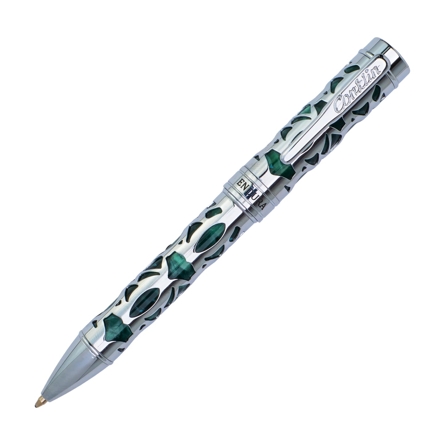 Conklin Endura Deco Crest Ballpoint - Forest Green with Chrome Trim