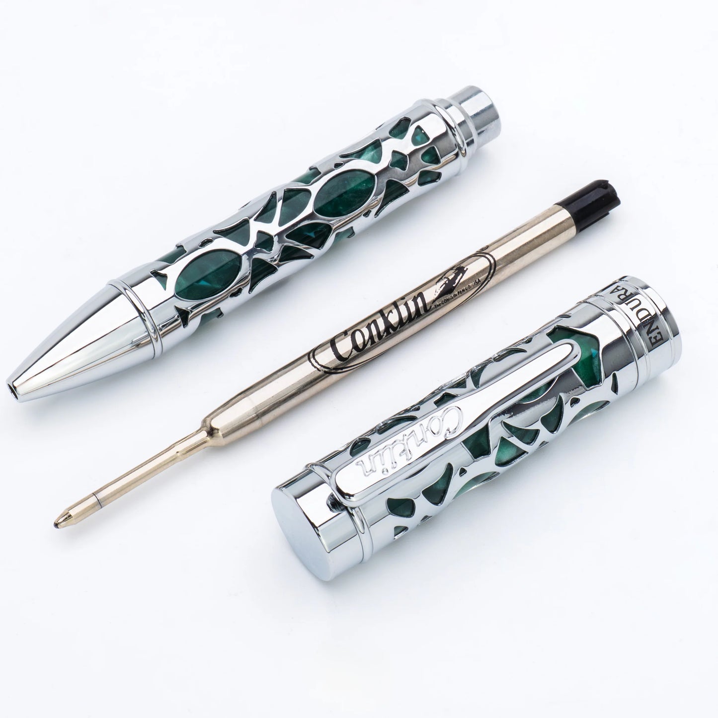 Conklin Endura Deco Crest Ballpoint - Forest Green with Chrome Trim