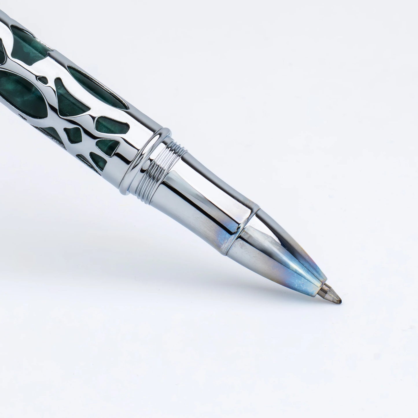 Conklin Endura Deco Crest Rollerball - Forest Green with Chrome Trim