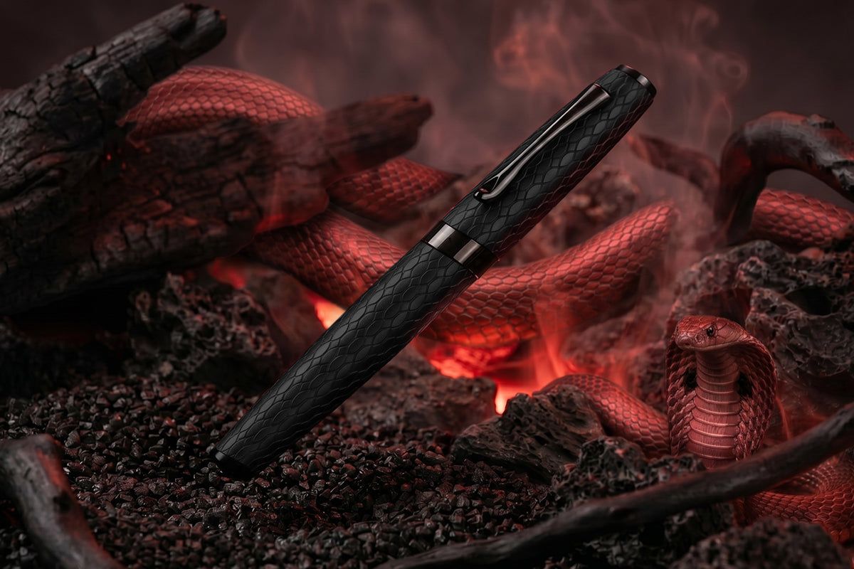 Diplomat Cobra Fountain Pen - Black Guilloche