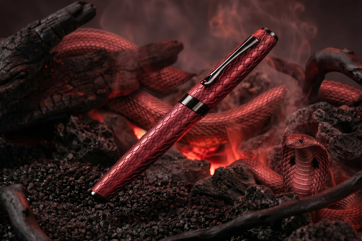 Diplomat Cobra Fountain Pen - Burgundy Guilloche