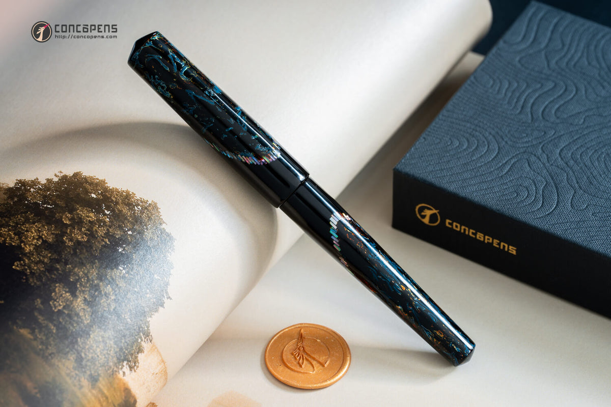 ConCoPens Traditional Vietnamese Lacquer Fountain Pen - Ocean Serenade