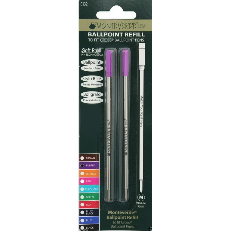 Cross Ballpoint Refills by Monteverde USA® - Purple Medium (2 ea)