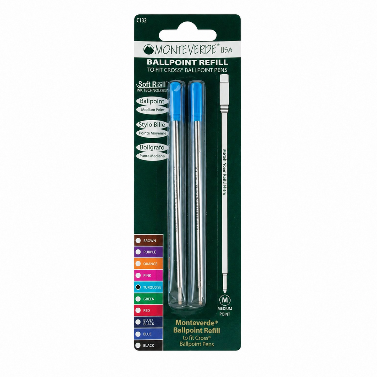 Cross Ballpoint Refills by Monteverde USA® - Blue/Black Medium (2 ea)