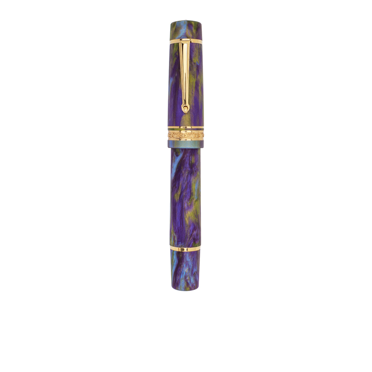 Delta DV Over-Size Fountain Pen - Matte: Wisteria Walk with Gold Trim (Limited Edition)