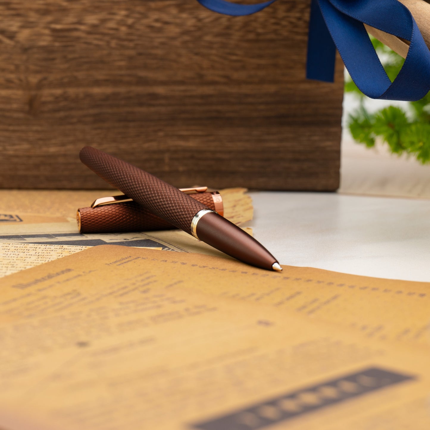 Diplomat Viper Rollerball - Brown Guilloche