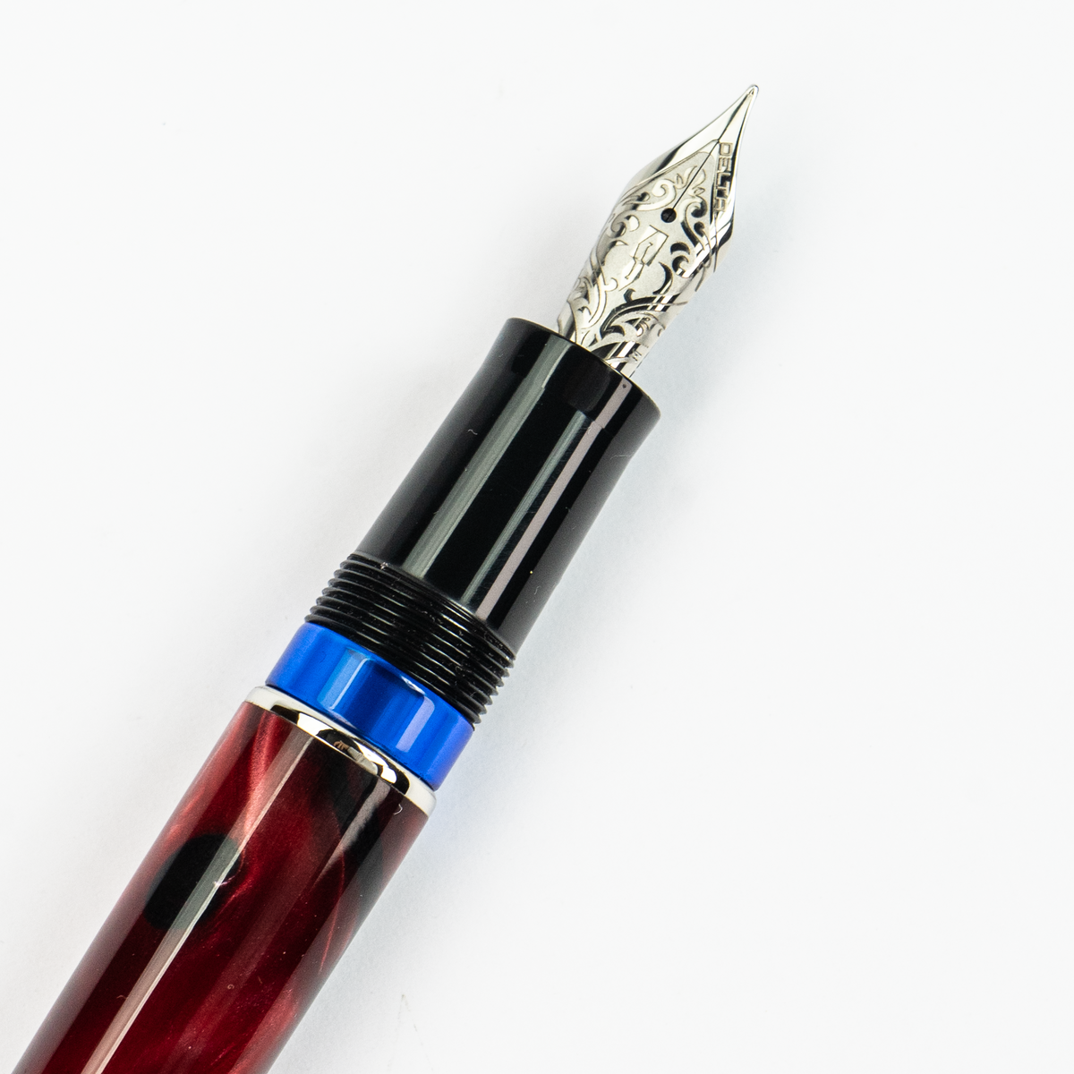 Delta Four Rings Collection Fountain Pen - Crimson Night with Palladium Trim (Limited Edition)