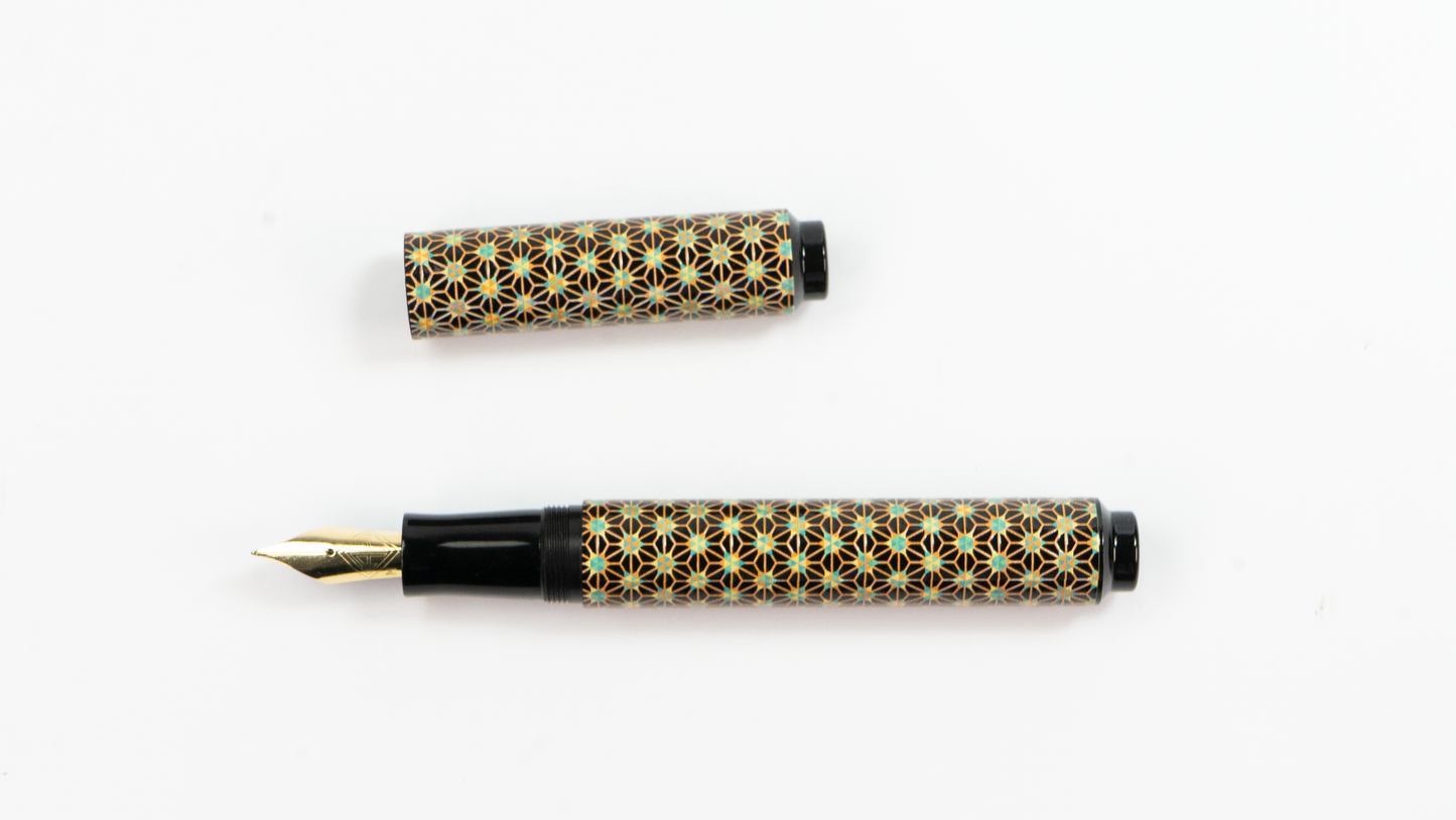 AP Limited Editions Sakura Lacquer Art 14K Fountain Pen - Teal Stars