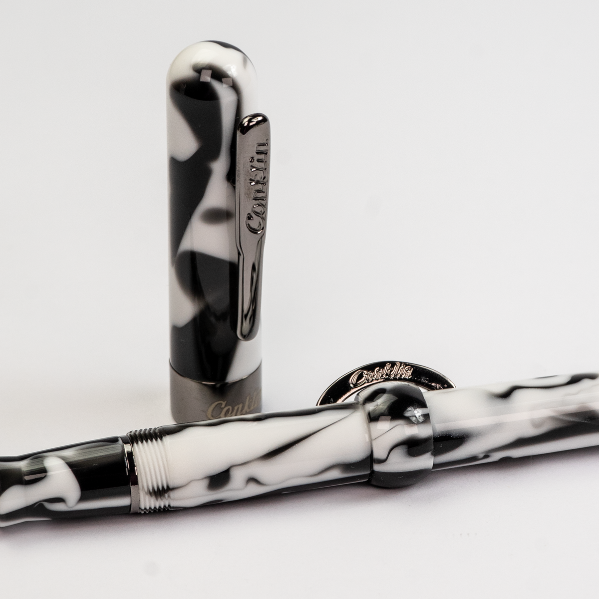 Conklin Mark Twain Crescent Fountain Pen - Black & White