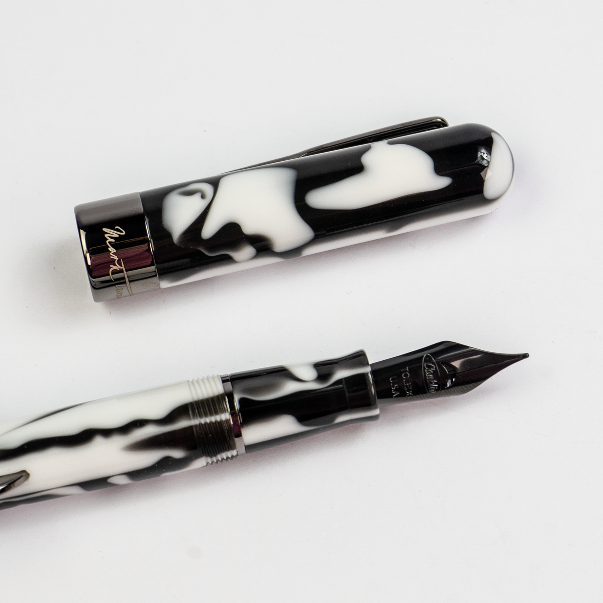Conklin Mark Twain Crescent Fountain Pen - Black & White