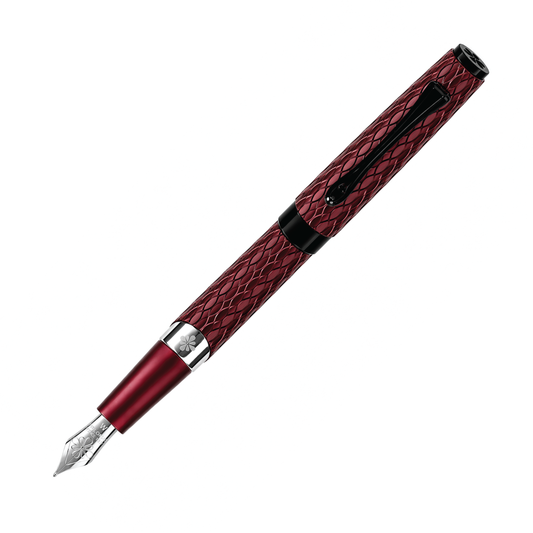 Diplomat Cobra Fountain Pen - Burgundy Guilloche