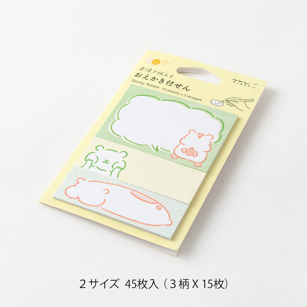 Midori Sticky Notes - Drawing Hamster