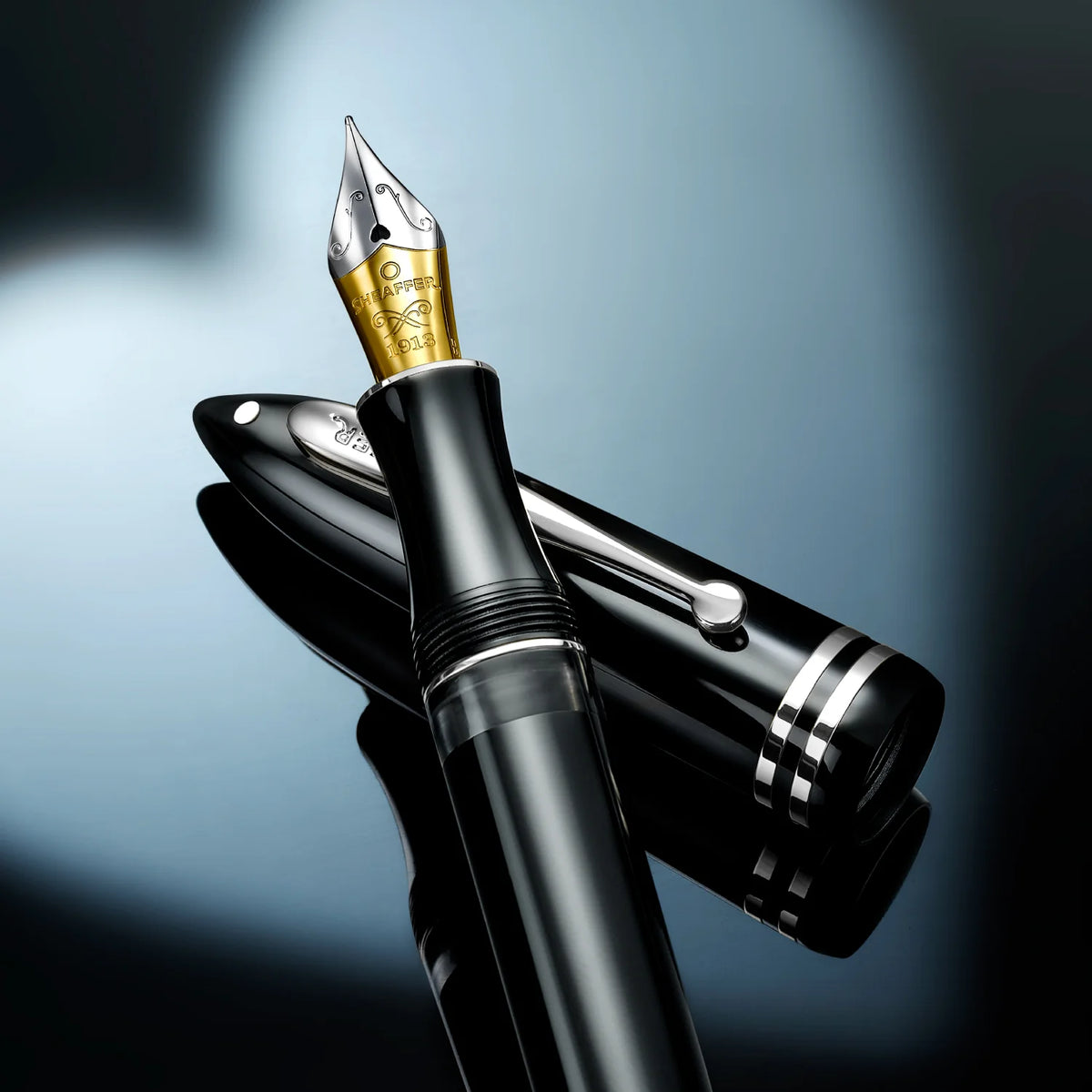 Sheaffer Balance III E892 Fountain Pen - Glossy Black with Chrome Trim