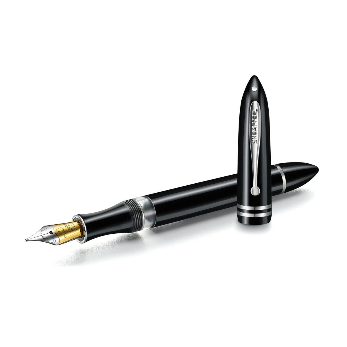 Sheaffer Balance III E892 Fountain Pen - Glossy Black with Chrome Trim