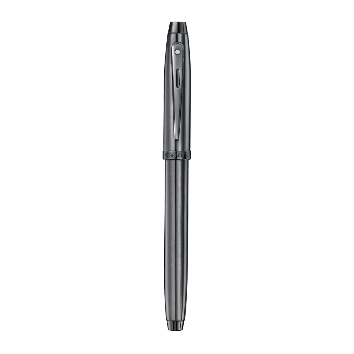 Sheaffer 100 Fountain Pen - Shiny Dark Grey Gunmetal with PVD Trim