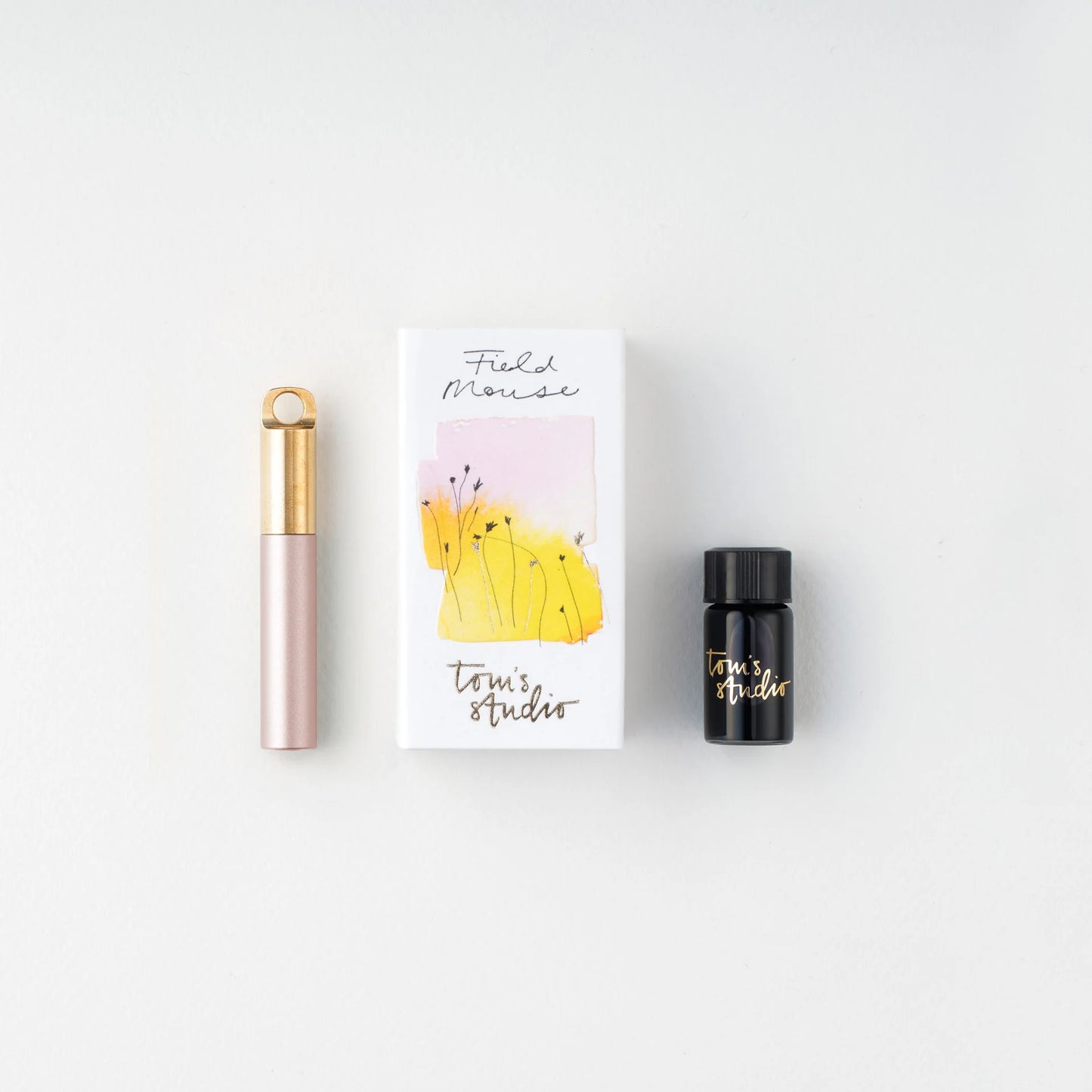 Tom's Studio The Field Mouse Refillable Travel Pen - Blush with Brass Lid