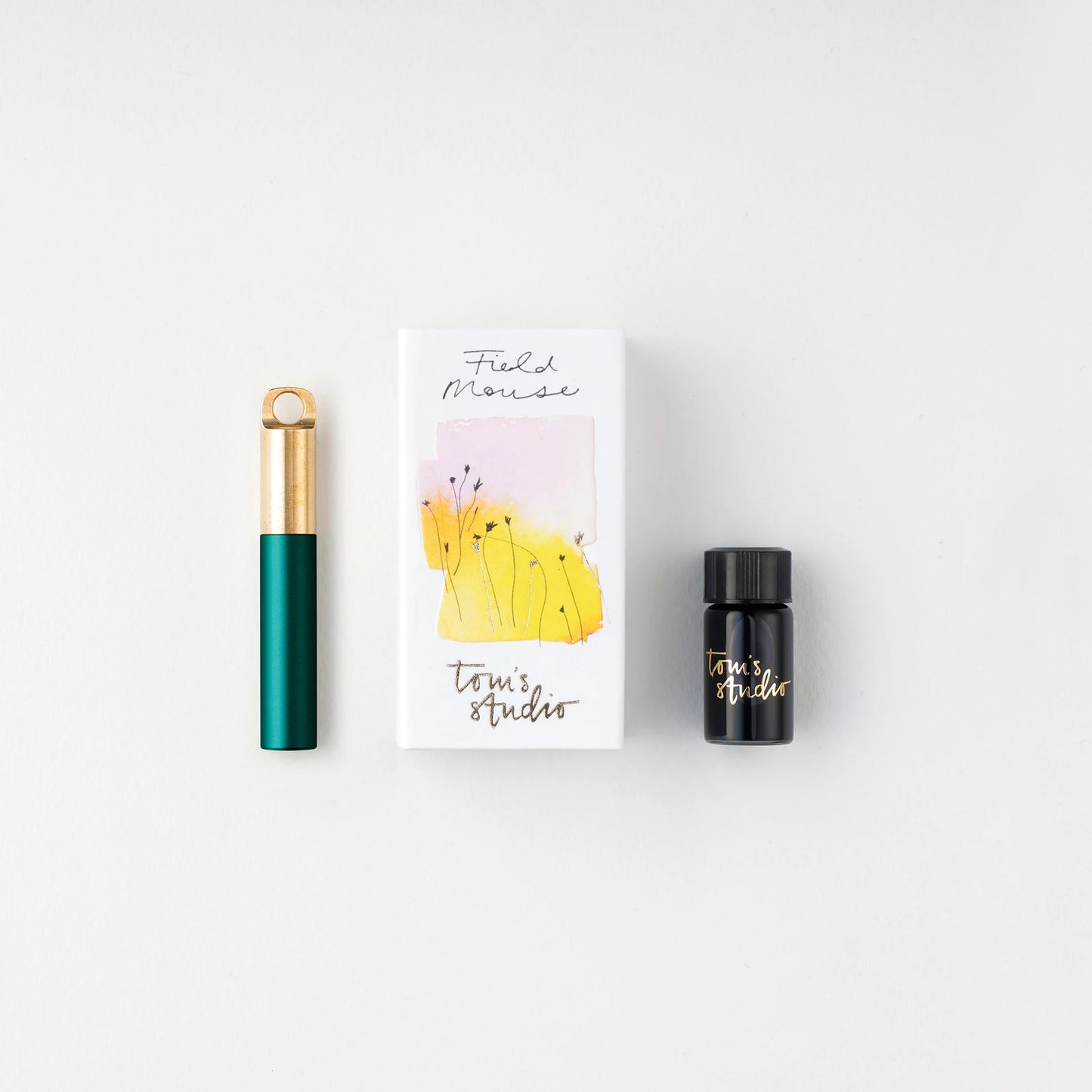 Tom's Studio The Field Mouse Refillable Travel Pen - Ivy with Brass Lid