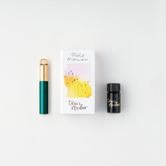 Tom's Studio The Field Mouse Refillable Travel Pen - Ivy with Brass Lid
