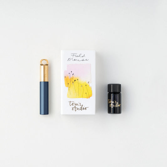 Tom's Studio The Field Mouse Refillable Travel Pen - Midnight with Brass Lid