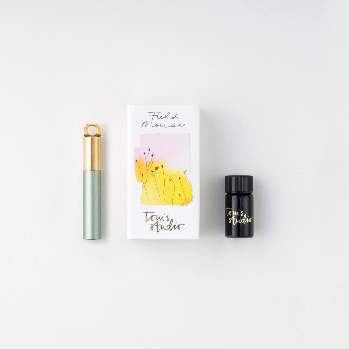 Tom's Studio The Field Mouse Refillable Travel Pen - Sage with Brass Lid