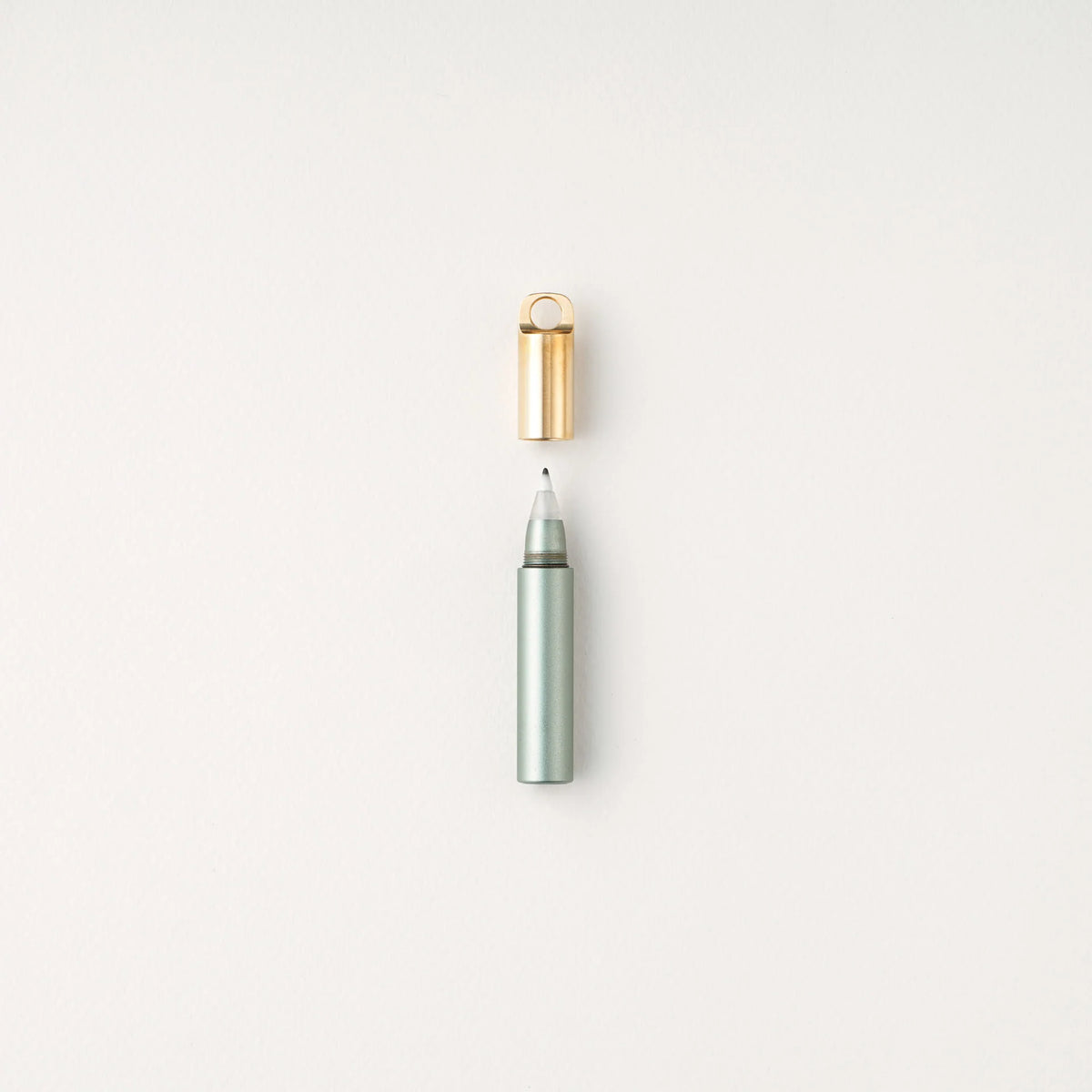 Tom's Studio The Field Mouse Refillable Travel Pen - Sage with Brass Lid