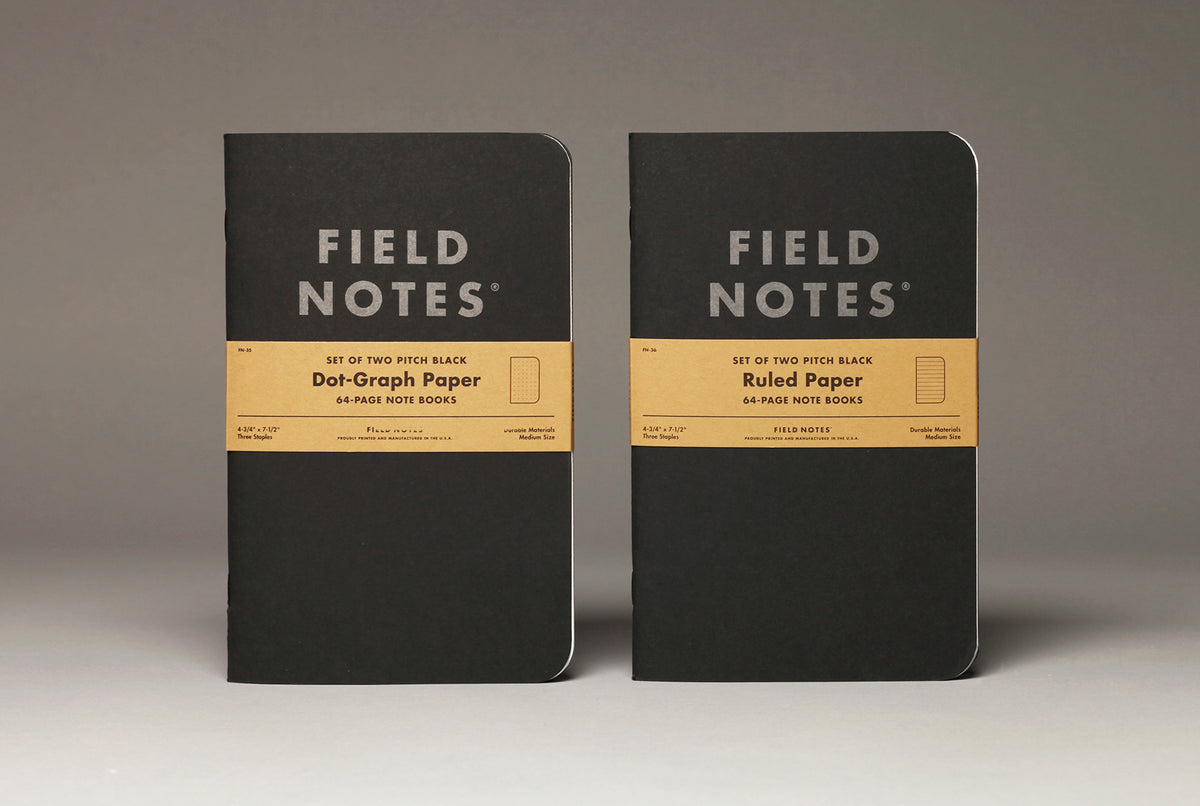 Field Notes Pitch Black Notebook - Ruled (2-Pack)