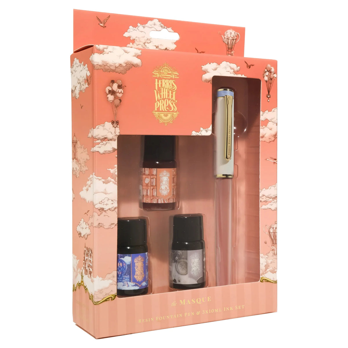 Ferris Wheel Press The Masque Resin Fountain Pen & Ink Set - Coral