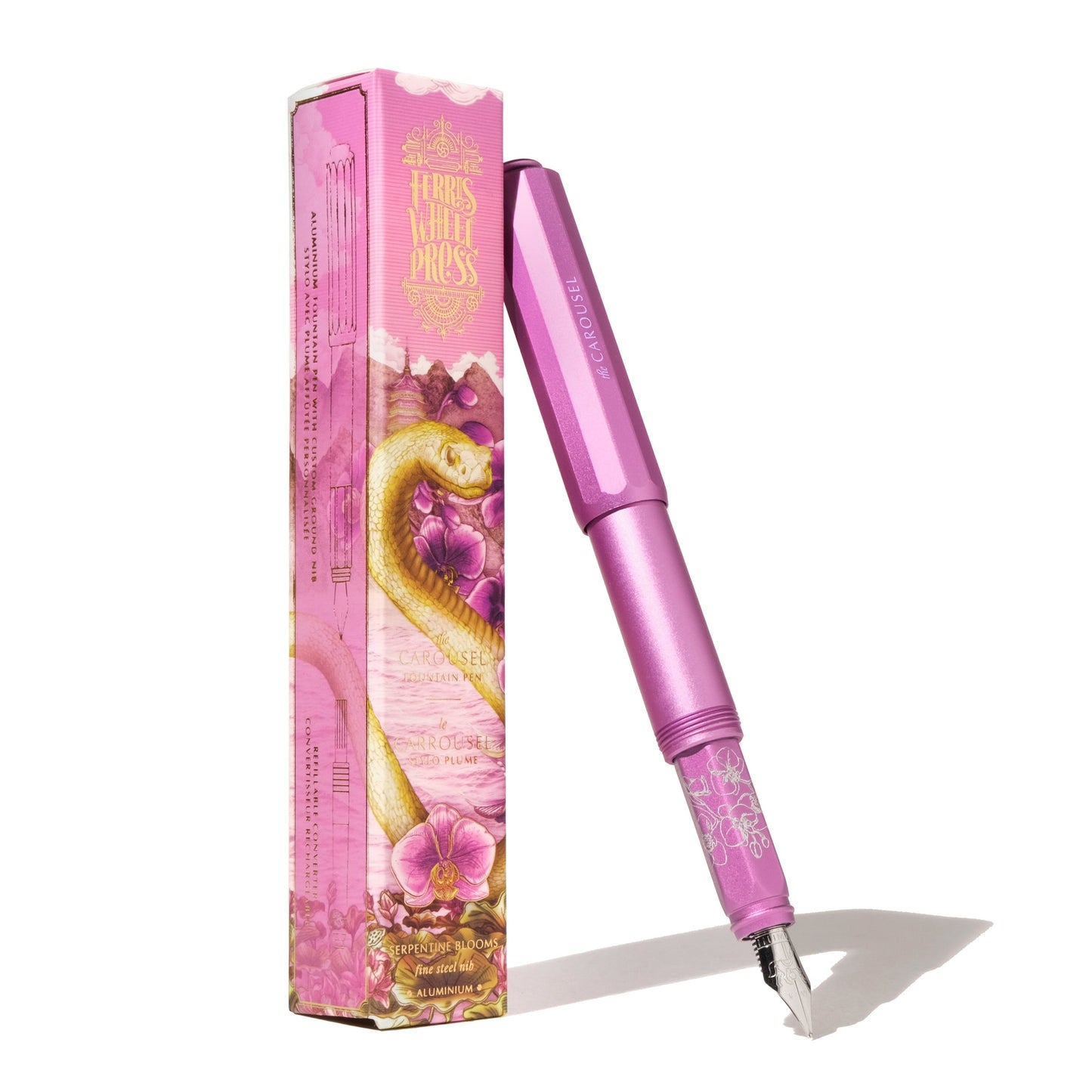 Ferris Wheel Press The Carousel Aluminum Fountain Pen - Serpentine Blooms (Special Edition)