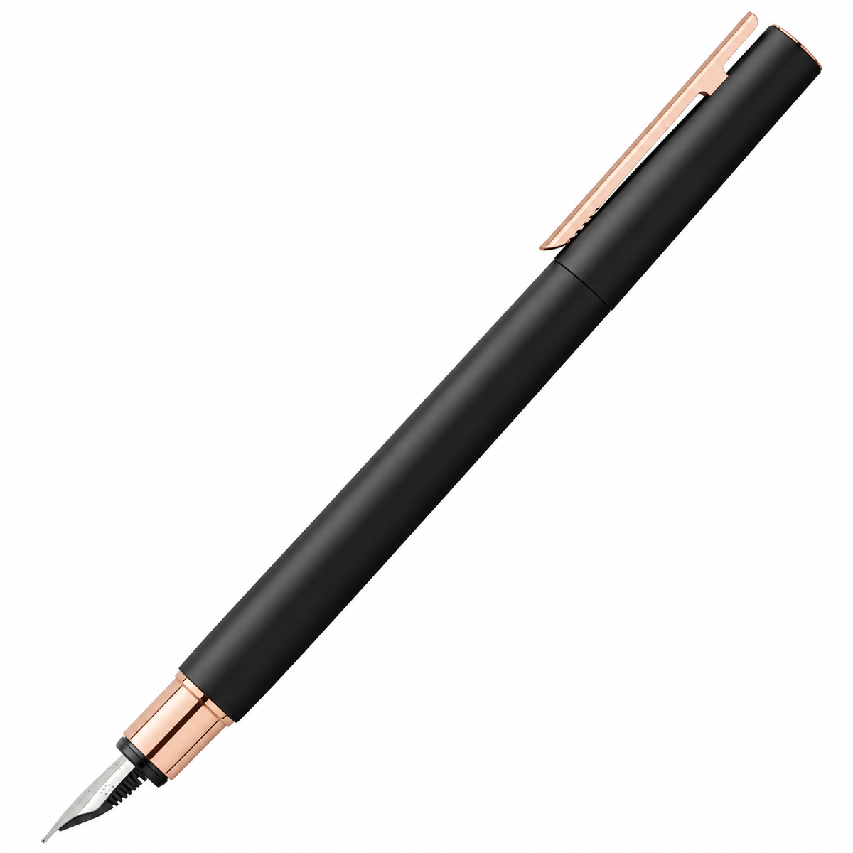 Faber-Castell Neo Slim Fountain Pen - Matte Black and Rose Gold