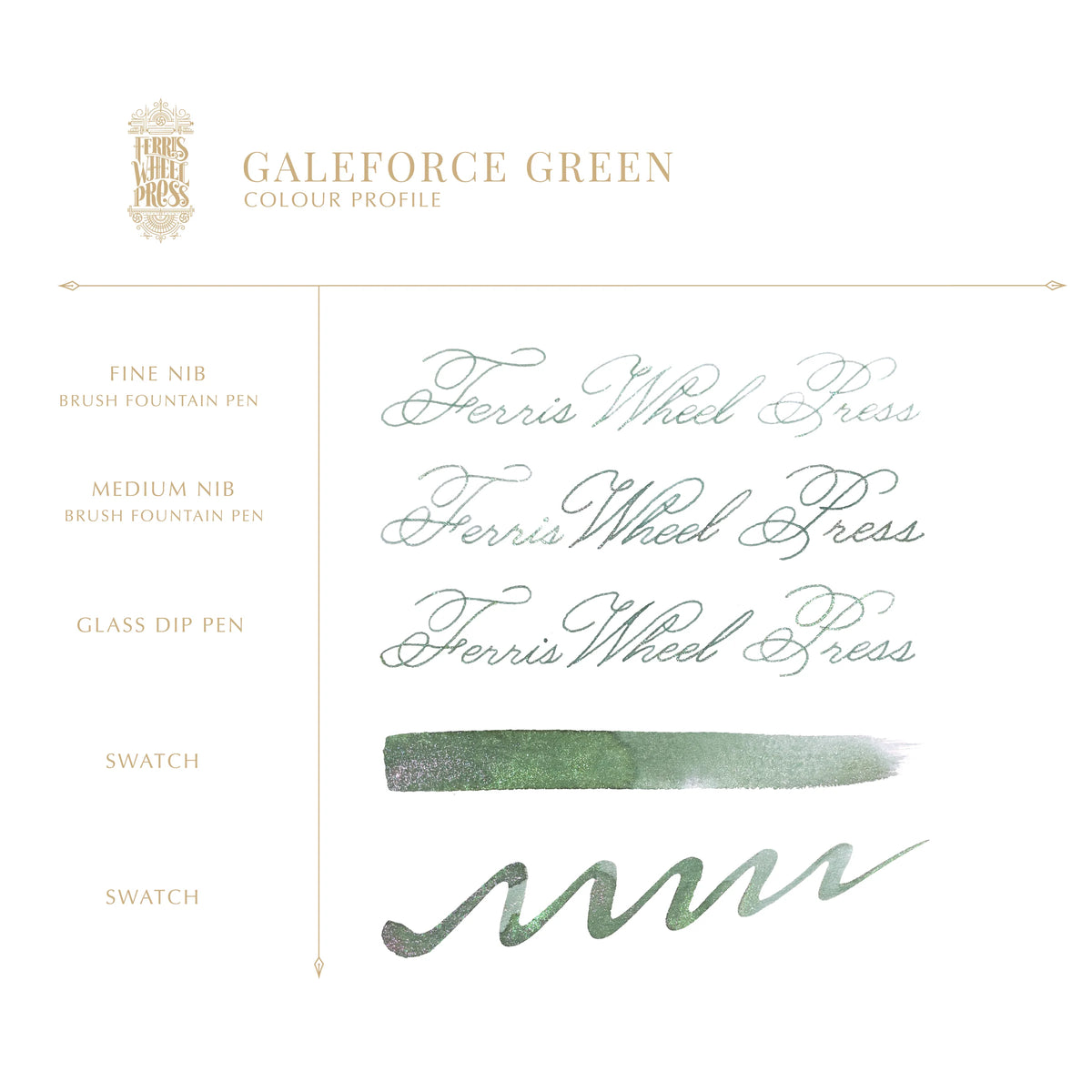 Ferris Wheel Press Galeforce Green (20ml) Bottled Ink - The Three Little Pigs (Discontinued)
