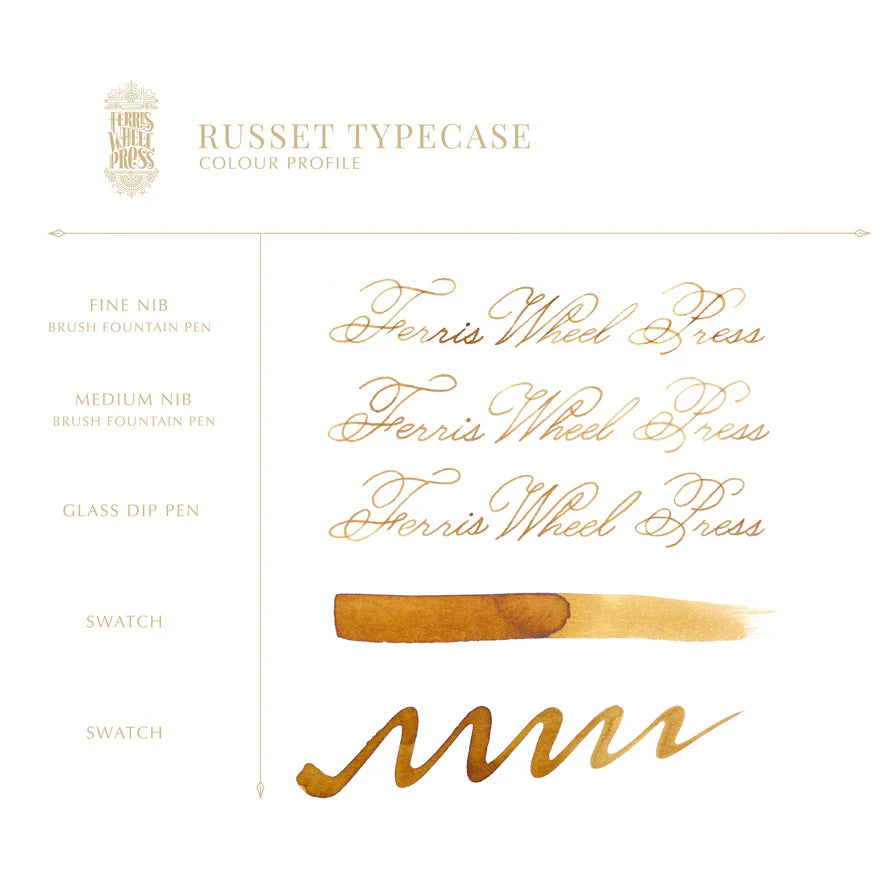 Ferris Wheel Press Russet Typeface (10ml) Bottled Ink