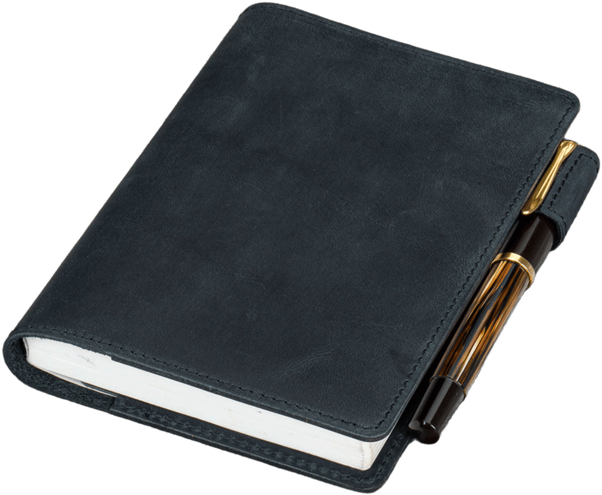 Galen Leather Slim A6 Notebook/Planner Cover - Crazy Horse Graphite