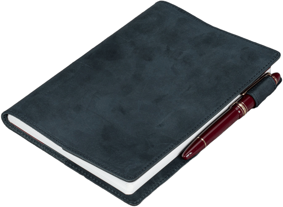 Galen Leather Slim A5 Notebook/Planner Cover - Crazy Horse Graphite