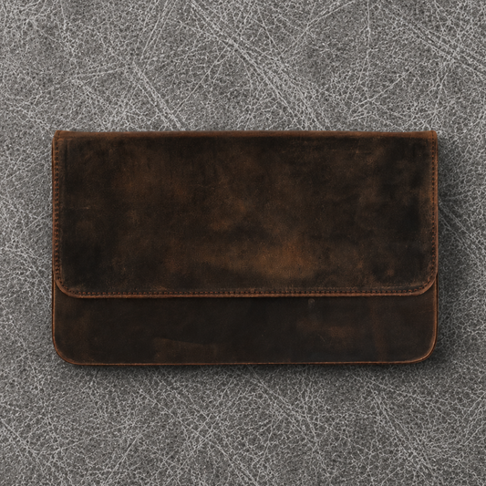 Galen Leather 12 Slots Magnum Opus Pen Case - Havana Brown (with Removable Pen Tray)