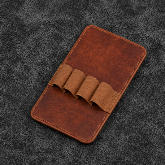 Galen Leather 4 Slots Replacement Pen Holder - Brown