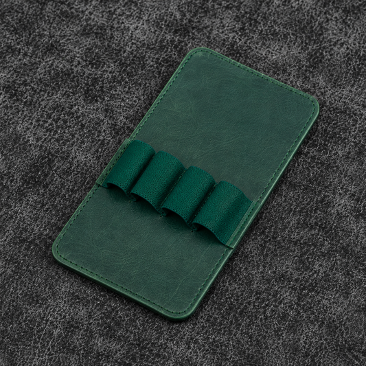 Galen Leather 4 Slots Replacement Pen Holder - Crazy Horse Forest Green