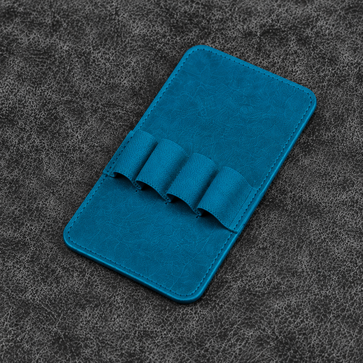 Galen Leather 4 Slots Replacement Pen Holder - Crazy Horse Ocean Blue