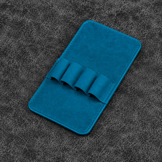 Galen Leather 4 Slots Replacement Pen Holder - Crazy Horse Ocean Blue