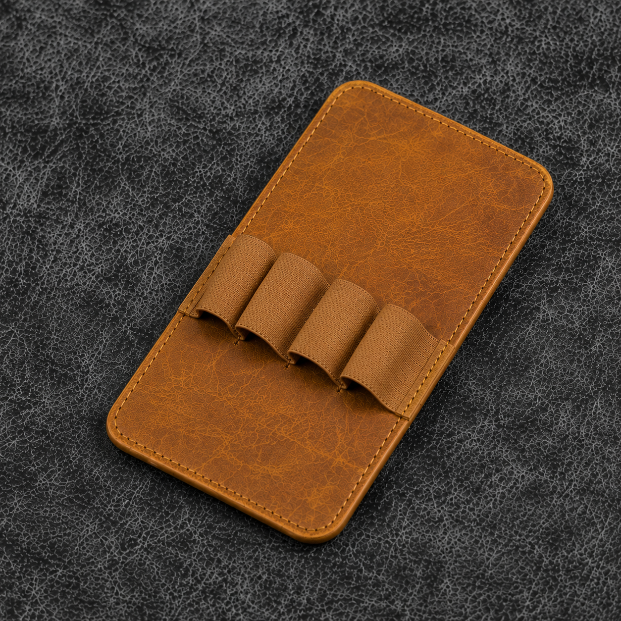 Galen Leather 4 Slots Replacement Pen Holder - Crazy Horse Tan