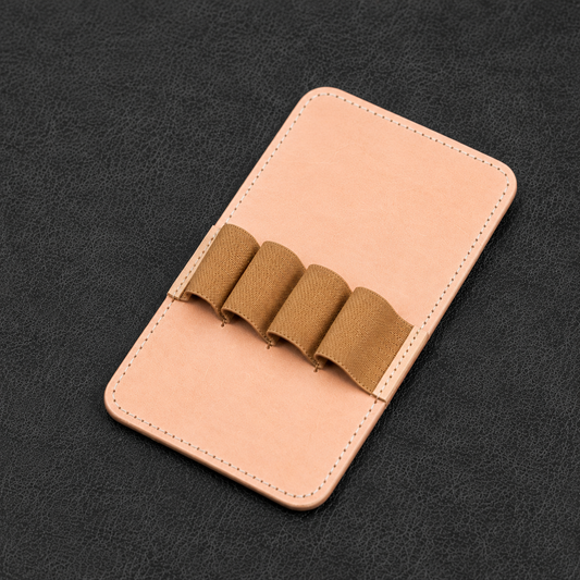 Galen Leather 4 Slots Replacement Pen Holder - Undyed Leather