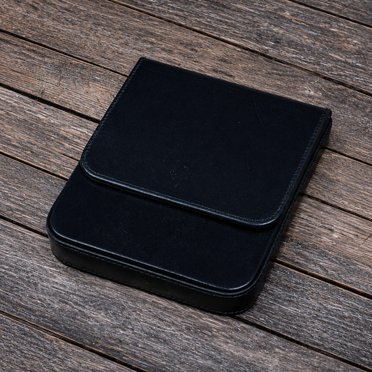 Galen Leather 6 Slots Magnum Opus Pen Case - Black (with Removable Pen Tray)